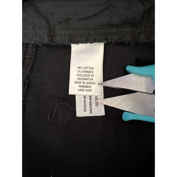 Laura Ashley Jeans Womens 14 Black Stretch Denim Embellished Pockets Zip Fly - Picture 7 of 11